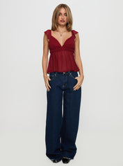 Elysea Top Burgundy