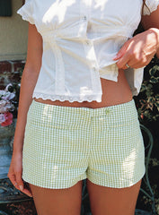 Hot Commodity Micro Shorts Green Check