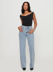 Karlina High Rise Straight Leg Jean Light Wash