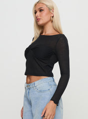 November Long Sleeve Top Black